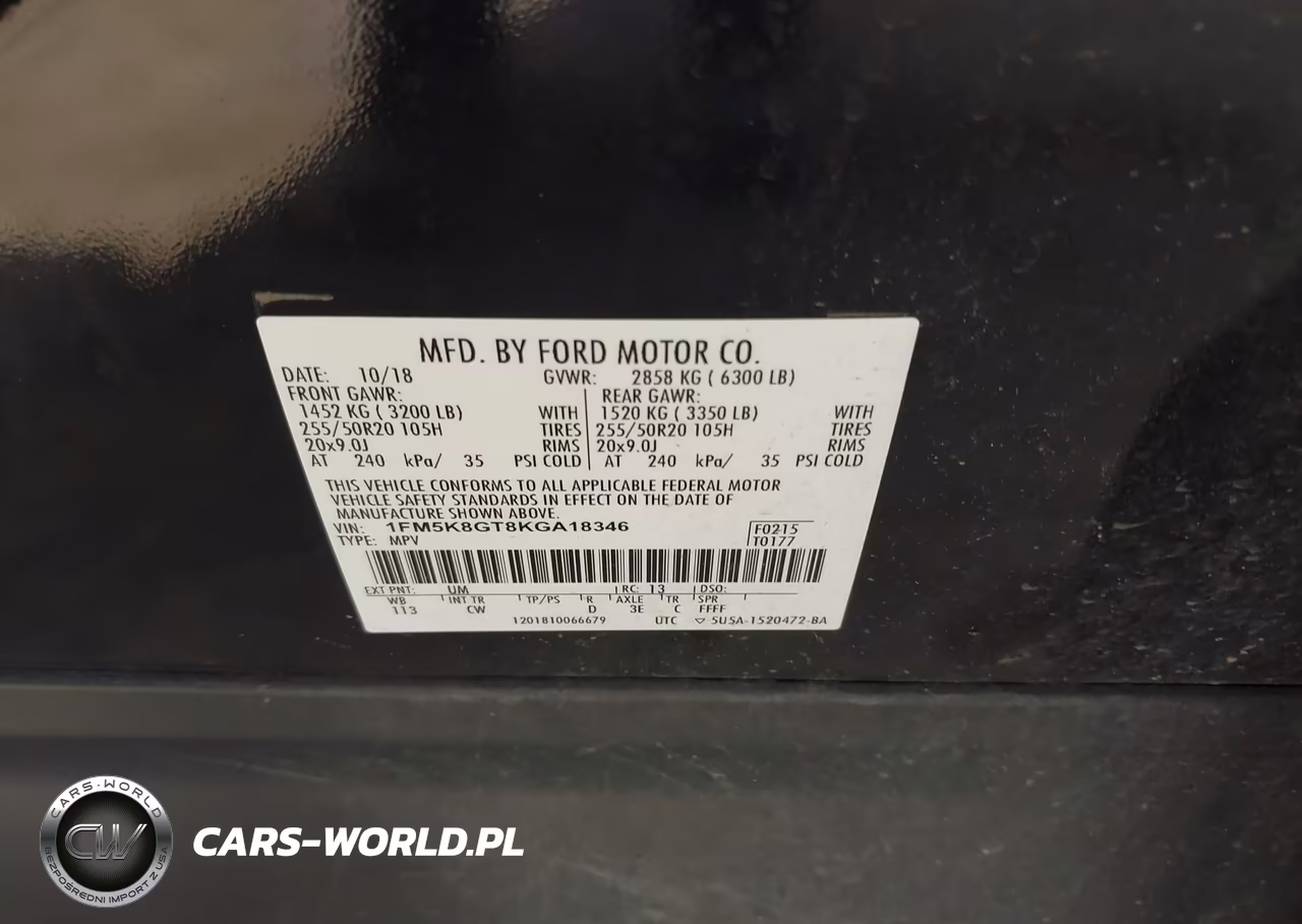 2019 Ford Explorer Sport VIN:1FM5K8GT8KGA18346 - 9