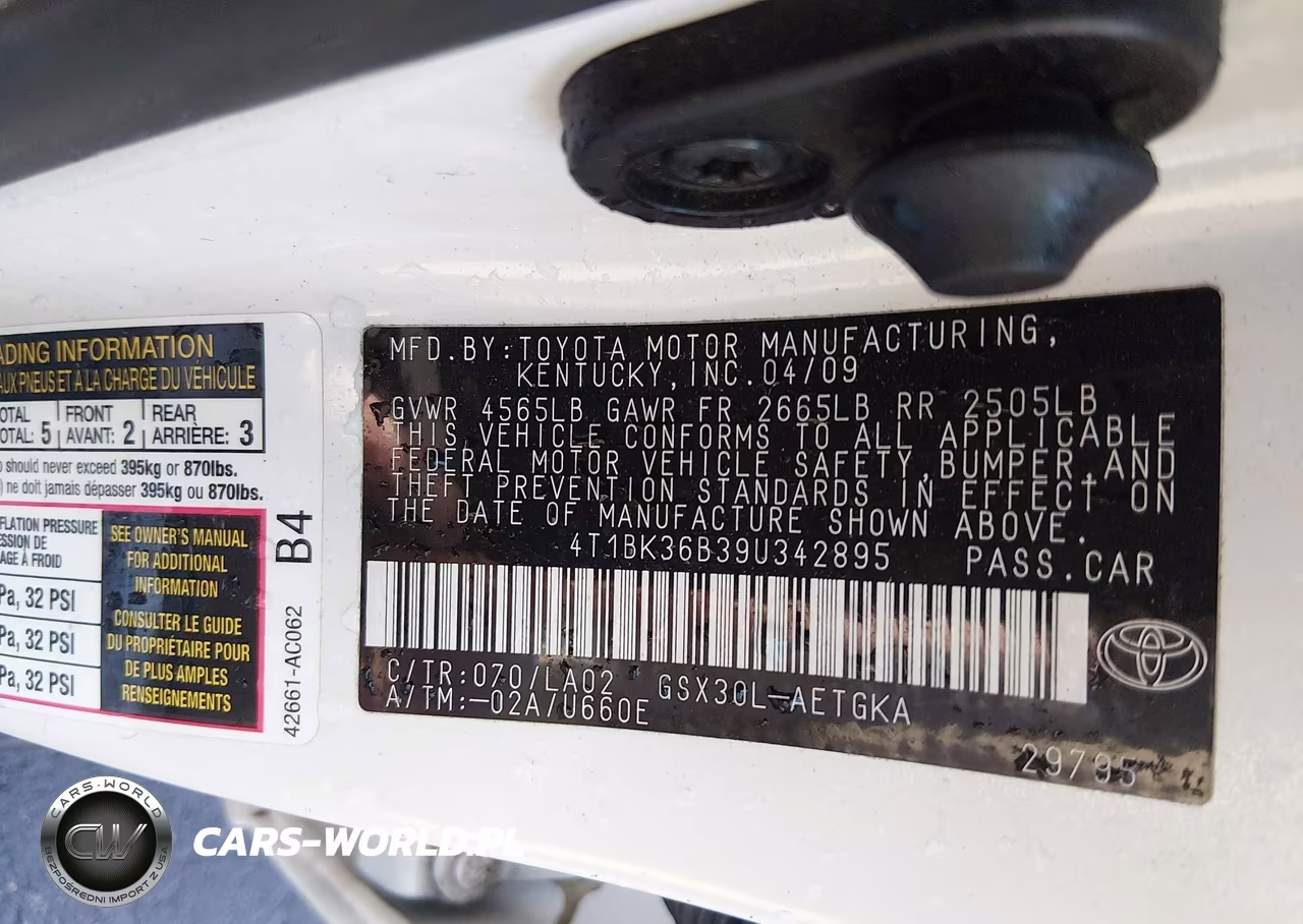 2009 Toyota Avalon Xls VIN:4T1BK36B39U342895 - 9