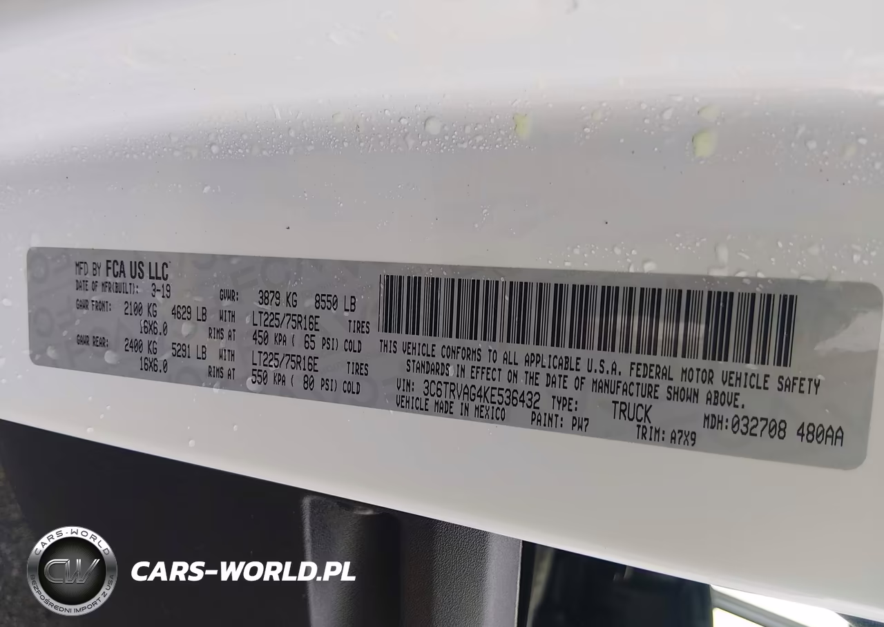 2019 Ram Promaster 1500 Low Roof 136 Wb VIN:3C6TRVAG4KE536432 - 9