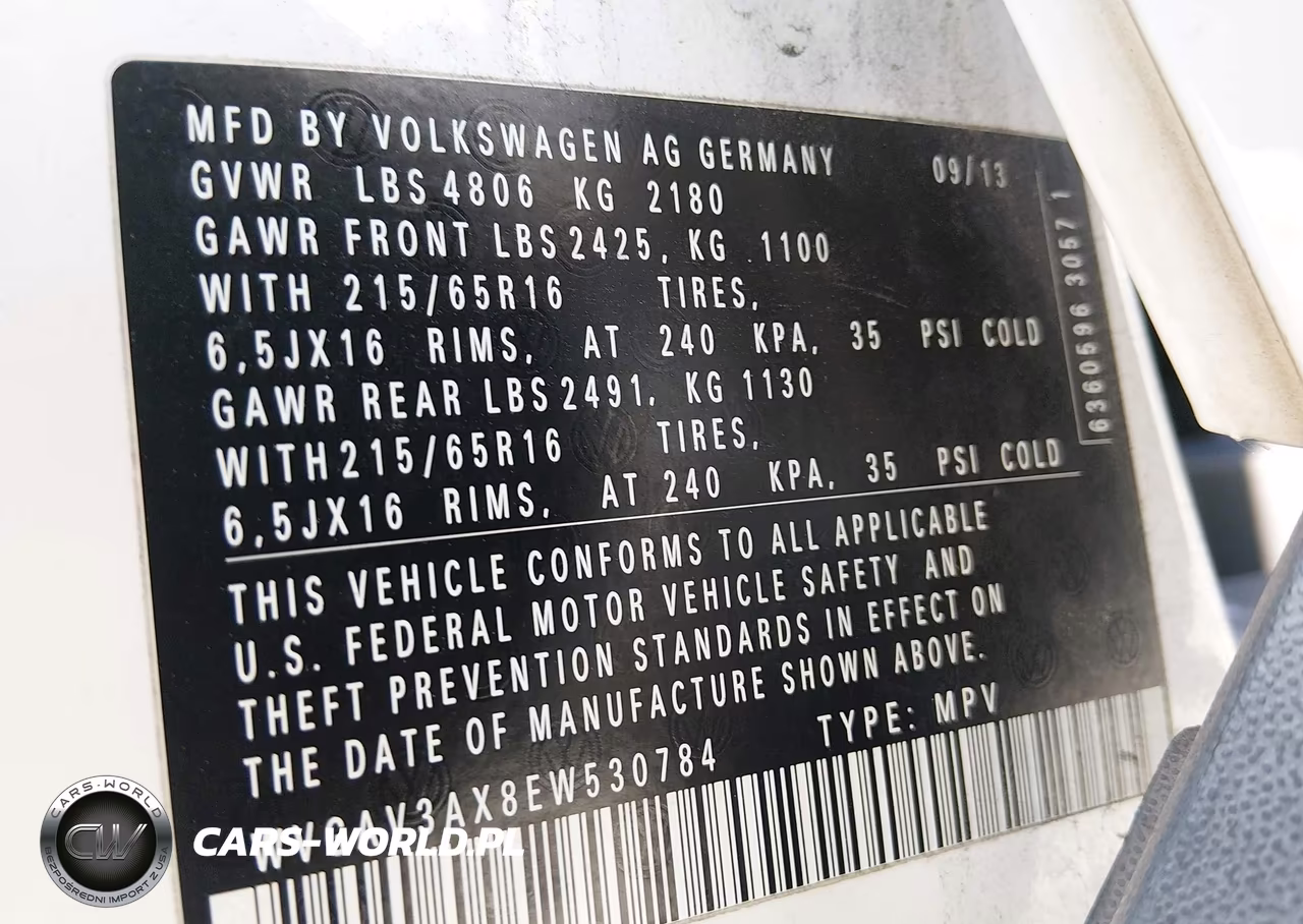 2014 Volkswagen Tiguan S VIN:WVGAV3AX8EW530784 - 9