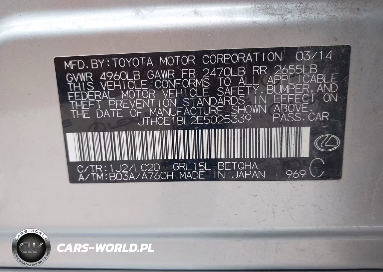 2014 Lexus Gs 350 VIN:JTHCE1BL2E5025339 - 9