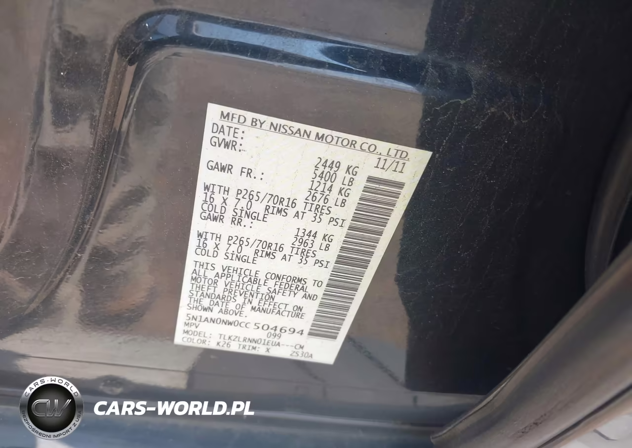 2012 Nissan Xterra S VIN:5N1AN0NW0CC504694 - 9