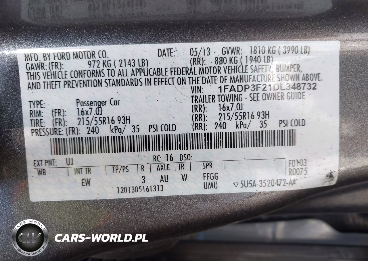 2013 Ford Focus Se VIN:1FADP3F21DL348732 - 9