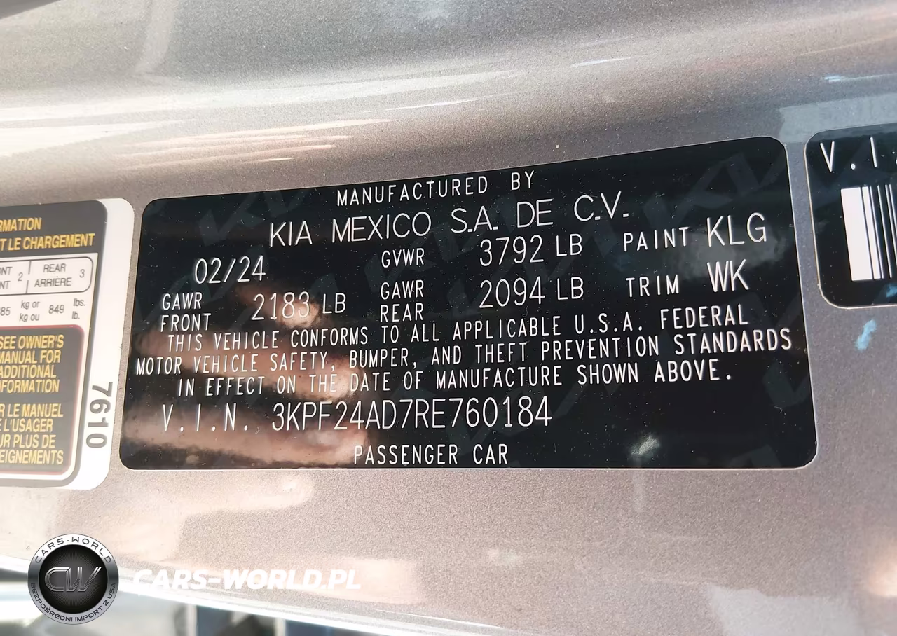 2024 Kia Forte Lxs VIN:3KPF24AD7RE760184 - 9