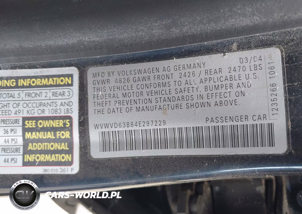 2004 Volkswagen Passat Gls VIN:WVWVD63B84E297229 - 9
