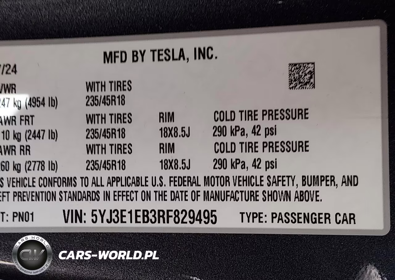2024 Tesla Model 3 Long Range Dual Motor All-Wheel Drive VIN:5YJ3E1EB3RF829495 - 9