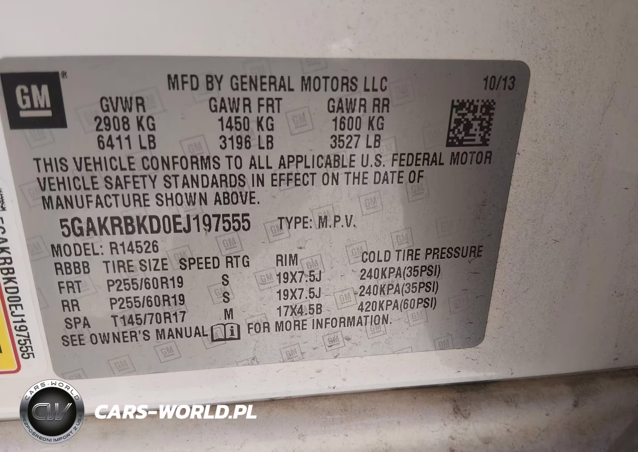 2014 Buick Enclave Leather VIN:5GAKRBKD0EJ197555 - 9
