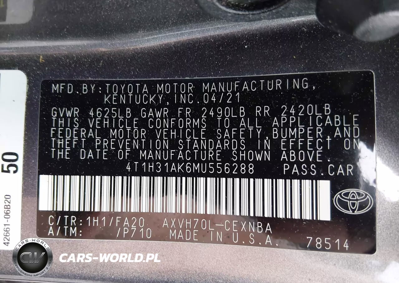 2021 Toyota Camry Le Hybrid VIN:4T1H31AK6MU556288 - 9