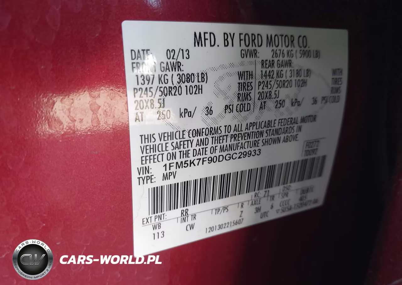 2013 Ford Explorer Limited VIN:1FM5K7F90DGC29933 - 9