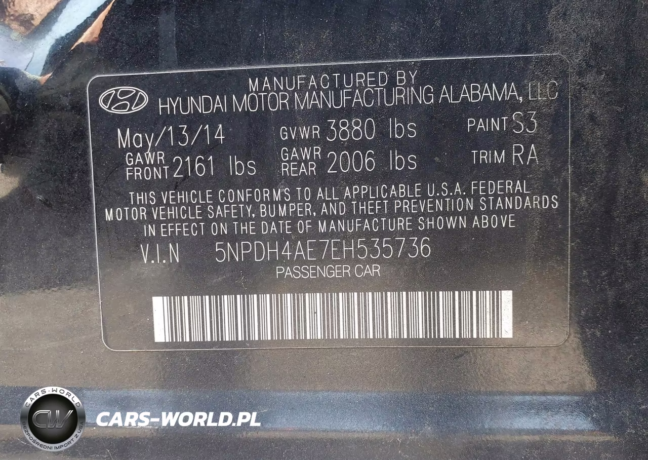 2014 Hyundai Elantra Se VIN:5NPDH4AE7EH535736 - 9