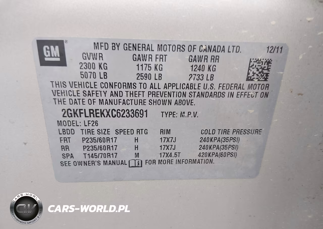 2012 GMC Terrain Sle-1 VIN:2GKFLREKXC6233691 - 9