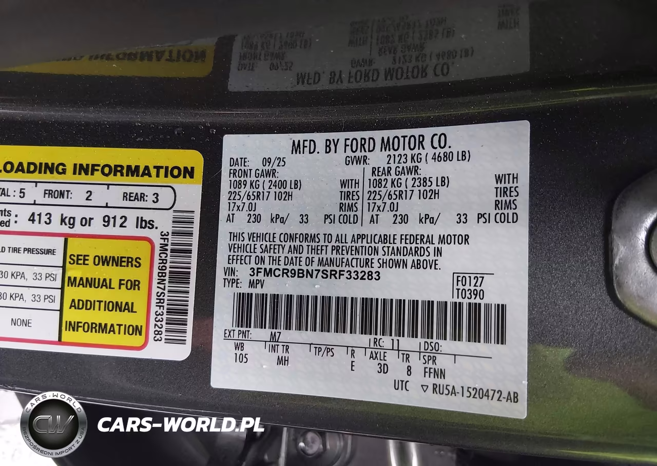 2025 Ford Bronco Sport Big Bend VIN:3FMCR9BN7SRF33283 - 9