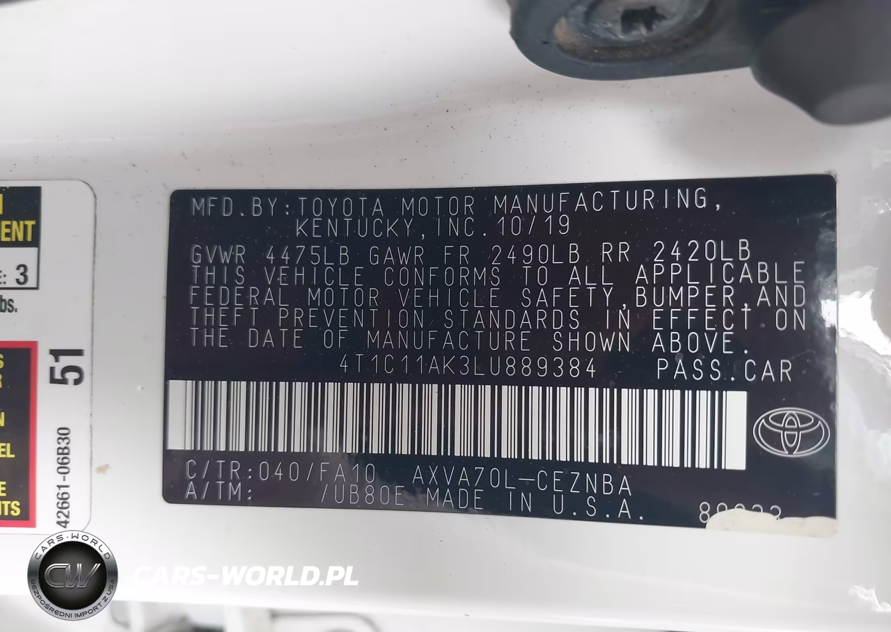 2020 Toyota Camry Le VIN:4T1C11AK3LU889384 - 9