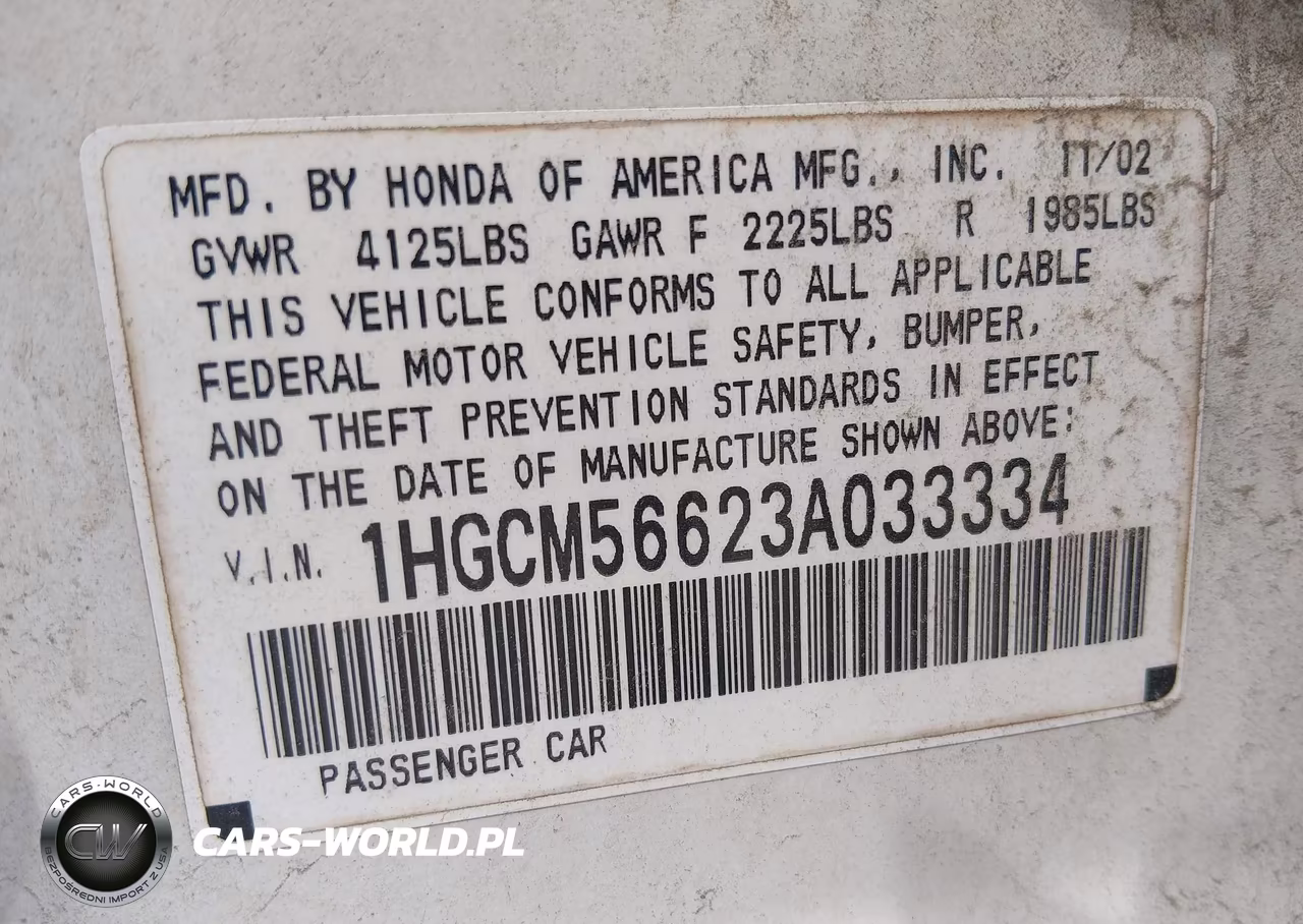 2003 Honda Accord 2.4 Ex VIN:1HGCM56623A033334 - 9