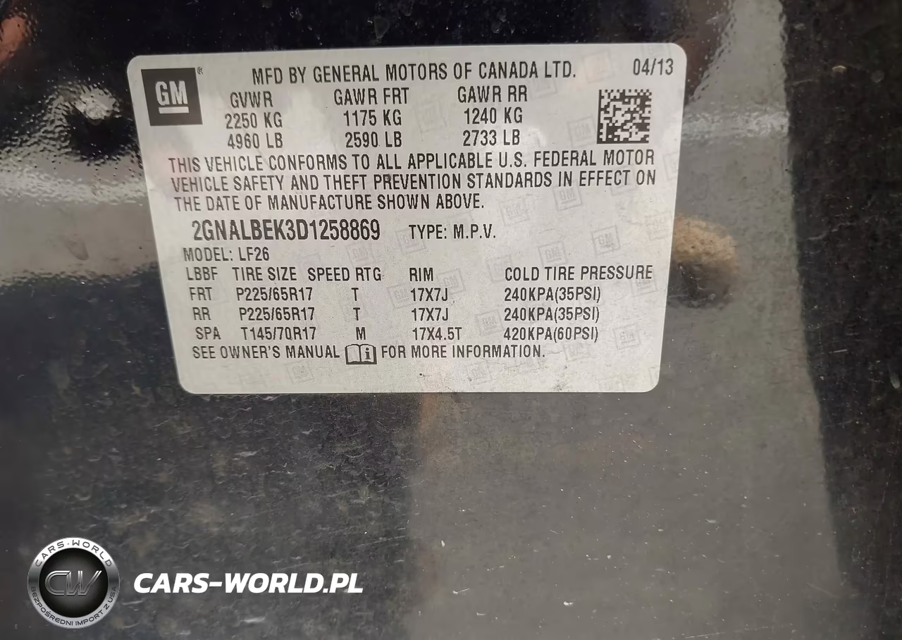 2013 Chevrolet Equinox Ls VIN:2GNALBEK3D1258869 - 9