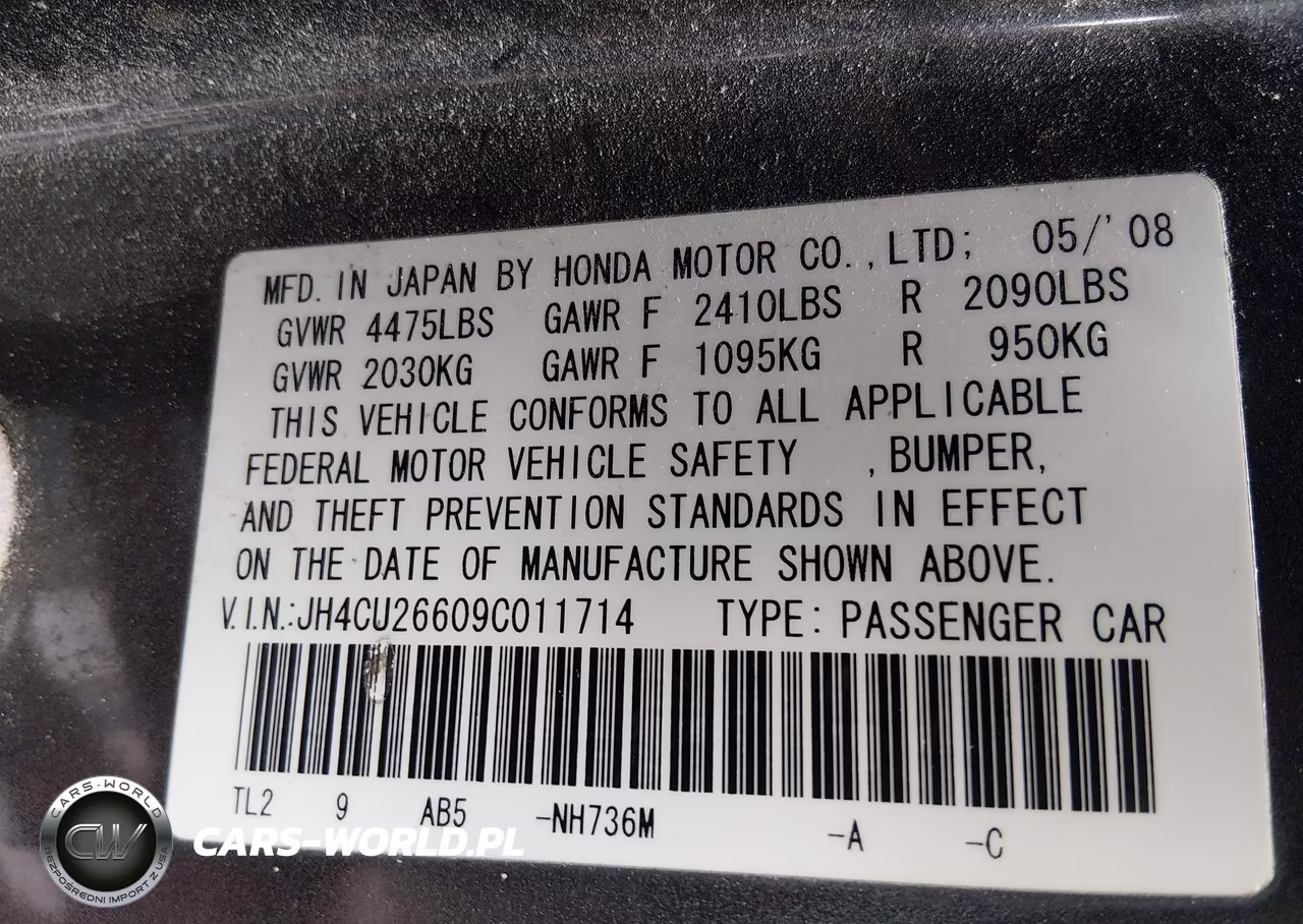 2009 Acura Tsx VIN:JH4CU26609C011714 - 9