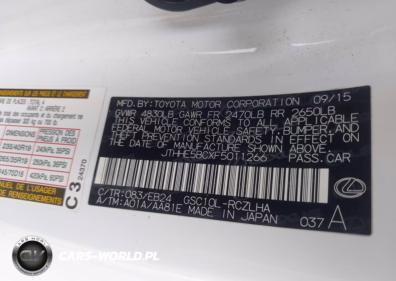 2015 Lexus Rc 350 VIN:JTHHE5BCXF5011266 - 9