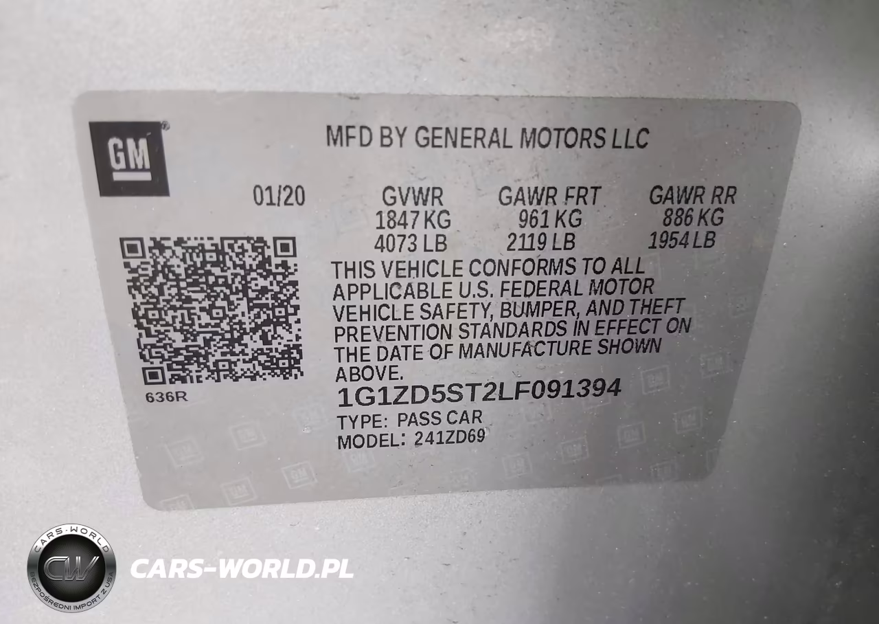 2020 Chevrolet Malibu Fwd Lt VIN:1G1ZD5ST2LF091394 - 9