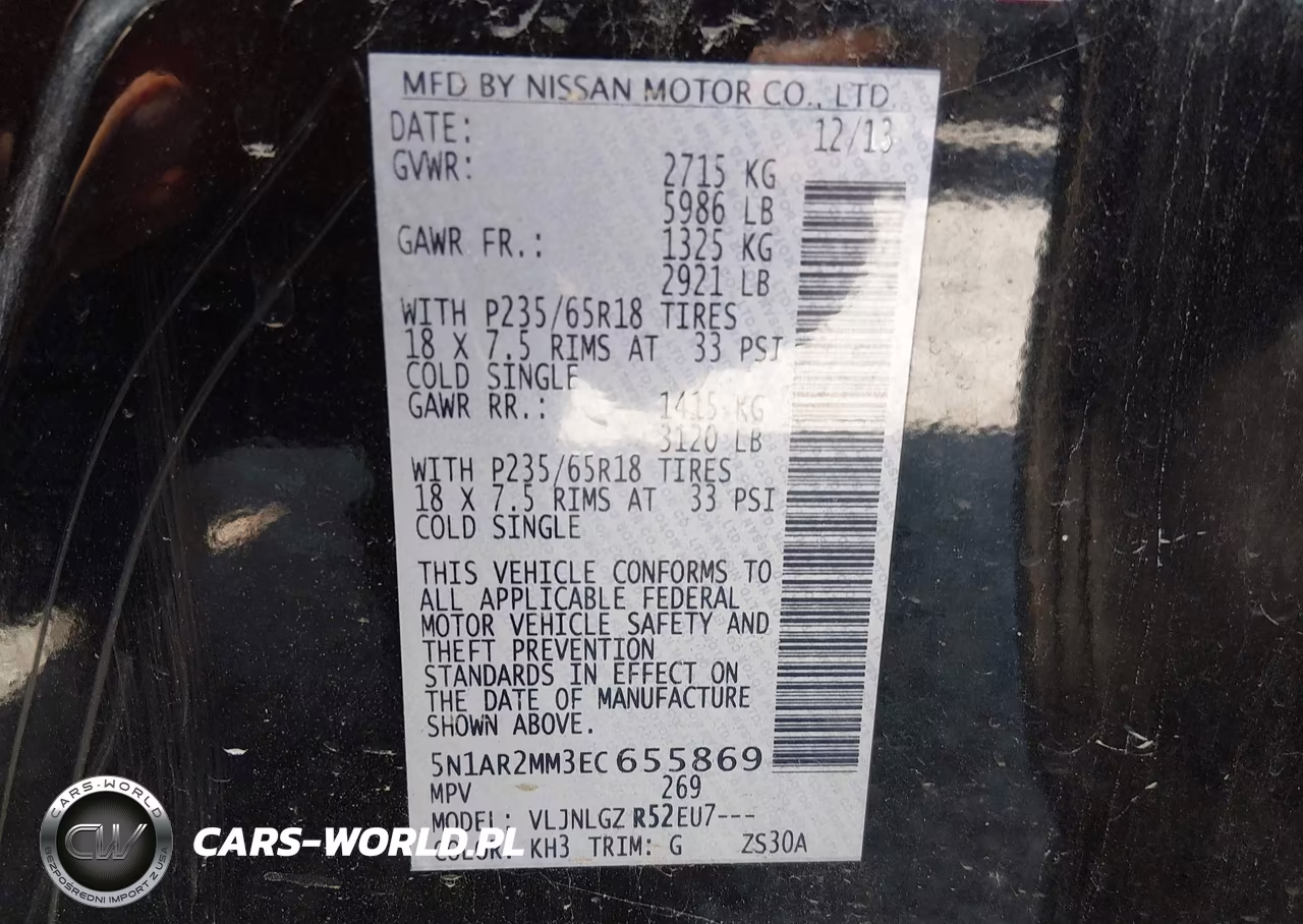2014 Nissan Pathfinder Sl VIN:5N1AR2MM3EC655869 - 9