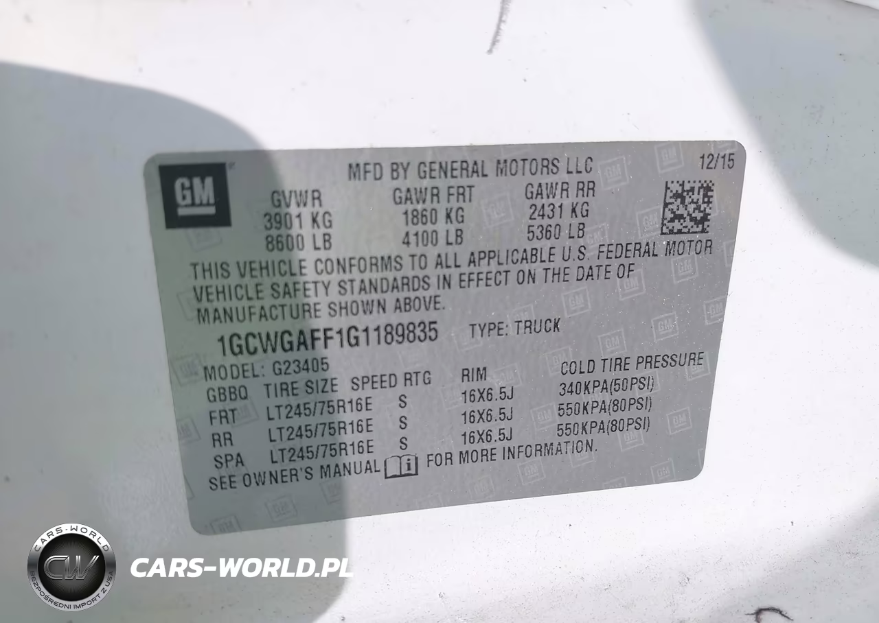 2016 Chevrolet Express 2500 Work Van VIN:1GCWGAFF1G1189835 - 9