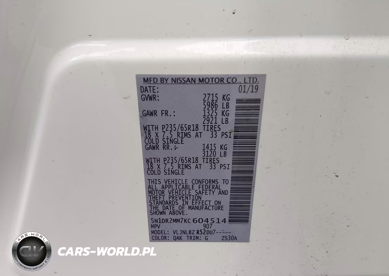 2019 Nissan Pathfinder S VIN:5N1DR2MM7KC604514 - 9