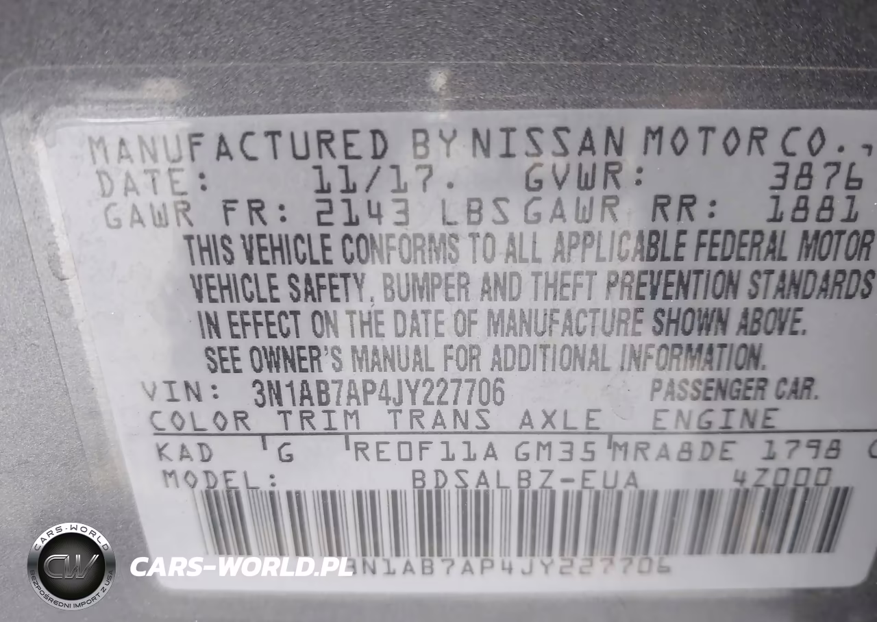 2018 Nissan Sentra S VIN:3N1AB7AP4JY227706 - 9