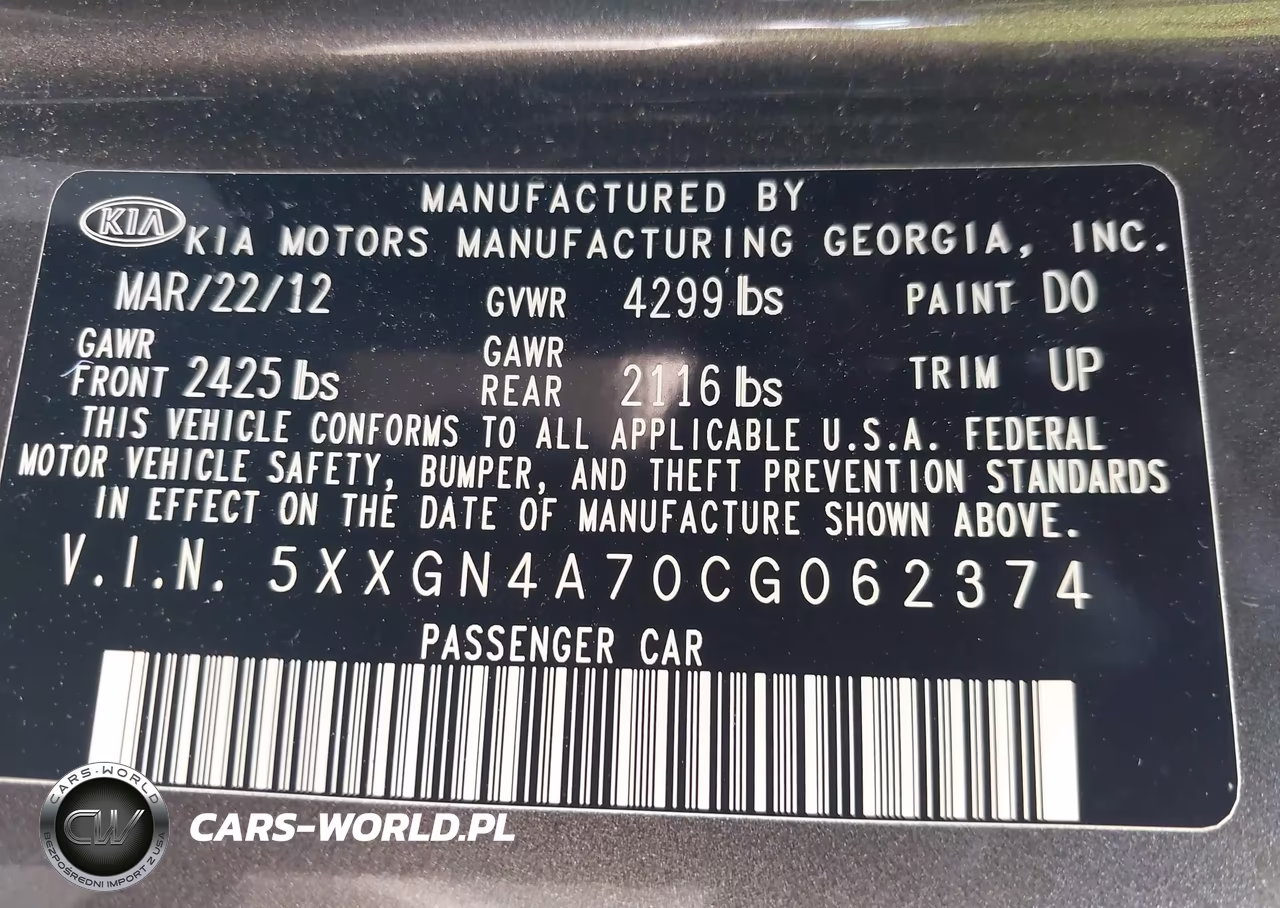 2012 Kia Optima Ex VIN:5XXGN4A70CG062374 - 9
