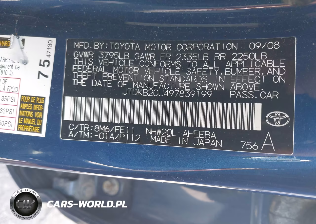 2009 Toyota Prius VIN:JTDKB20U497839199 - 9