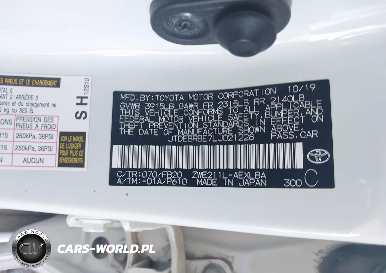 2020 Toyota Corolla Hybrid Le VIN:JTDEBRBE7LJ021228 - 9