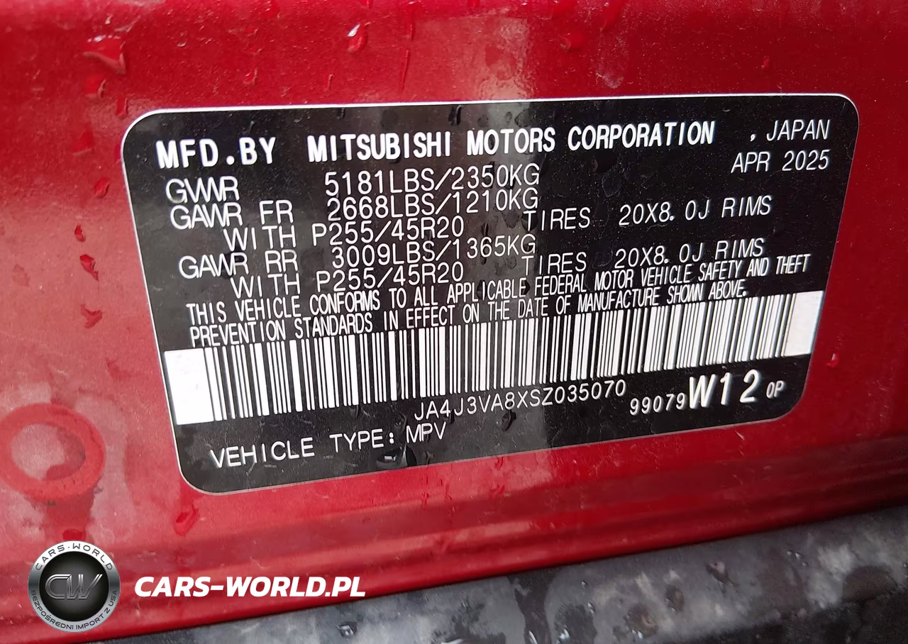 2025 Mitsubishi Outlander Se 2.5 2Wd VIN:JA4J3VA8XSZ035070 - 9