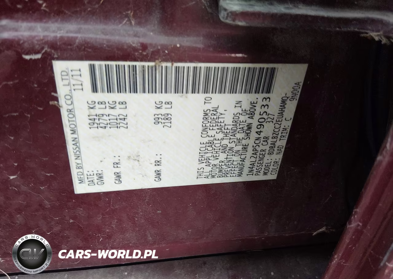 2012 Nissan Altima 2.5 S VIN:1N4AL2AP5CN490533 - 9