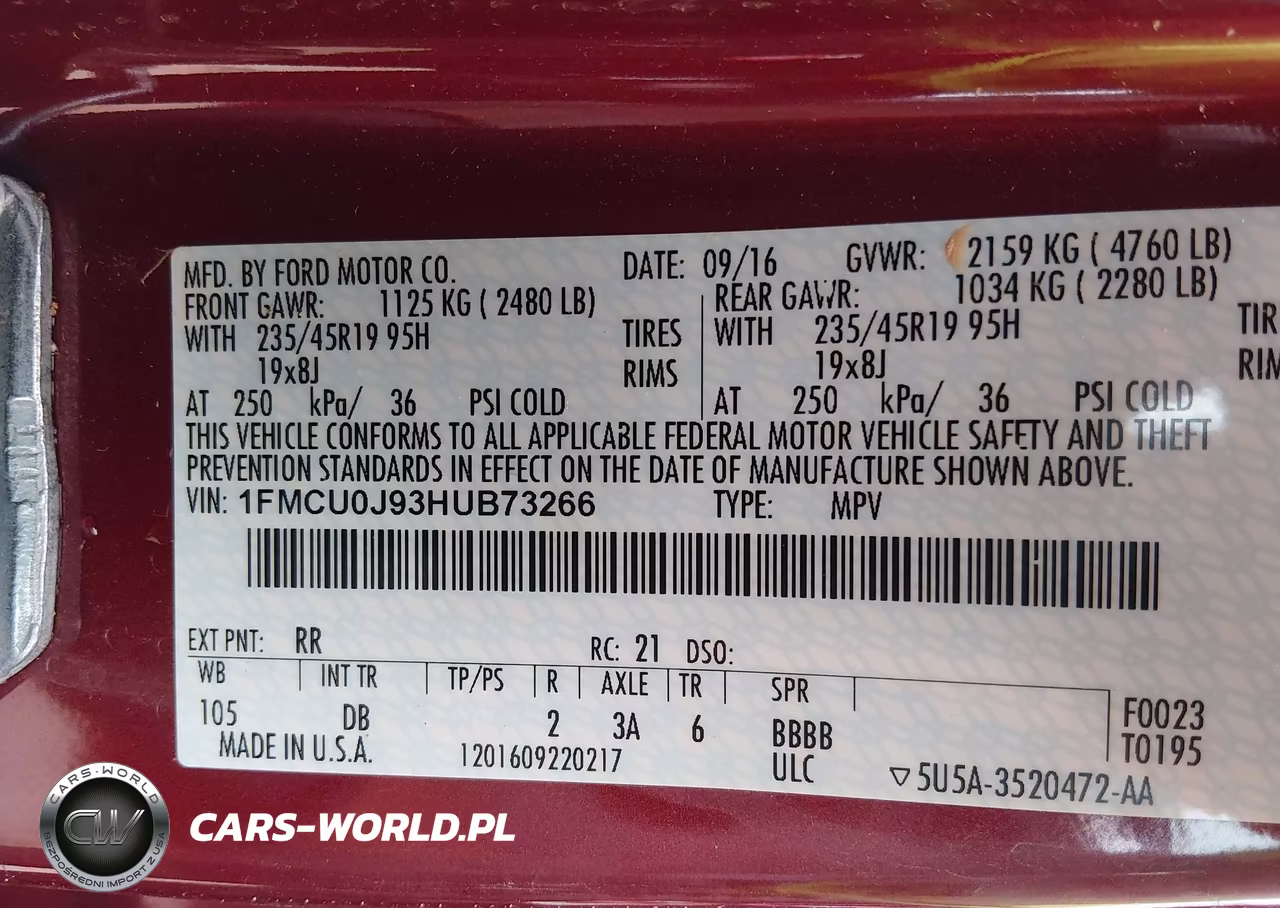 2017 Ford Escape Titanium VIN:1FMCU0J93HUB73266 - 9