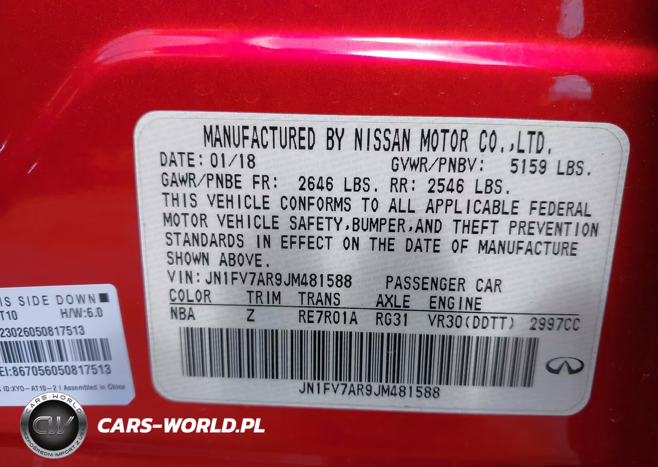 2018 Infiniti Q50 3.0T Red Sport 400 VIN:JN1FV7AR9JM481588 - 9