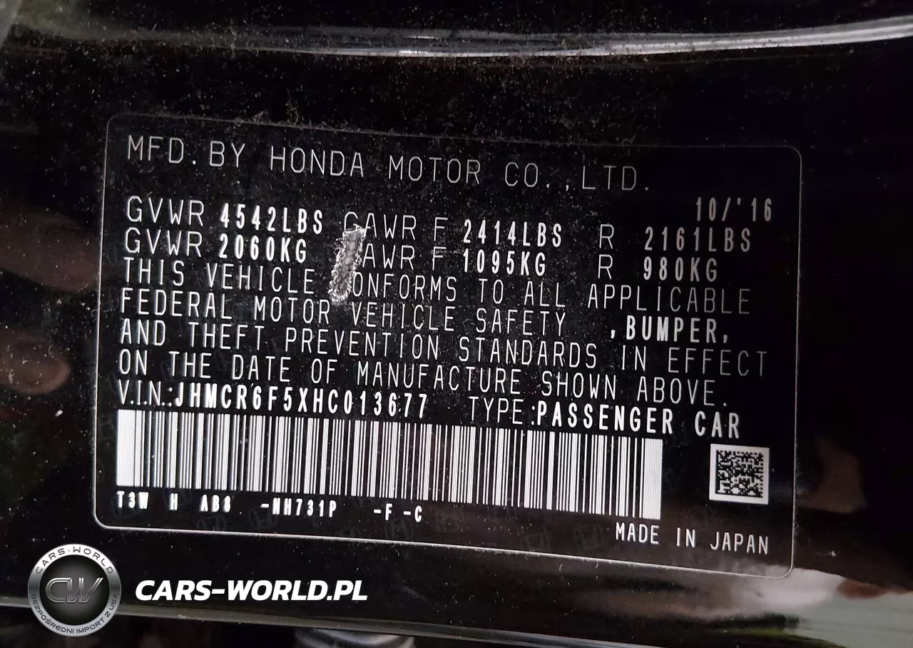 2017 Honda Accord Hybrid Ex-L VIN:JHMCR6F5XHC013677 - 9