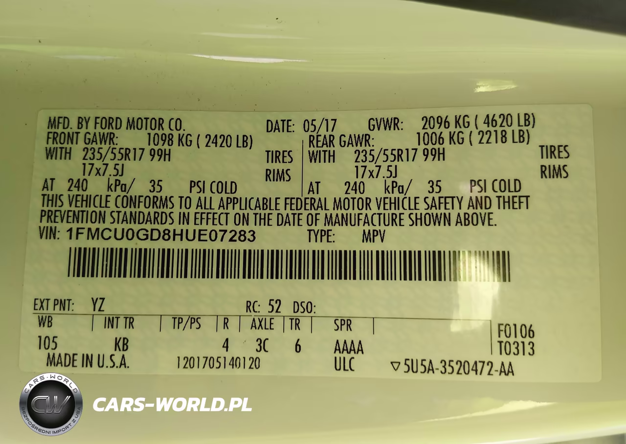2017 Ford Escape Se VIN:1FMCU0GD8HUE07283 - 9