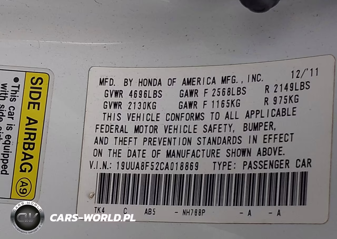 2012 Acura Tl 3.5 VIN:19UUA8F52CA018869 - 9