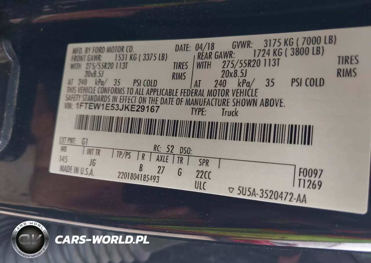 2018 Ford F-150 Xl VIN:1FTEW1E53JKE29167 - 9