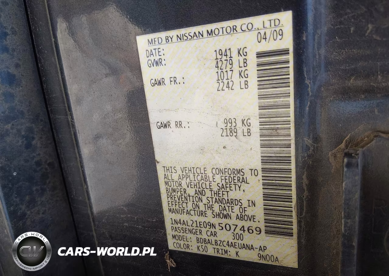 2009 Nissan Altima 2.5 S VIN:1N4AL21E09N507469 - 9