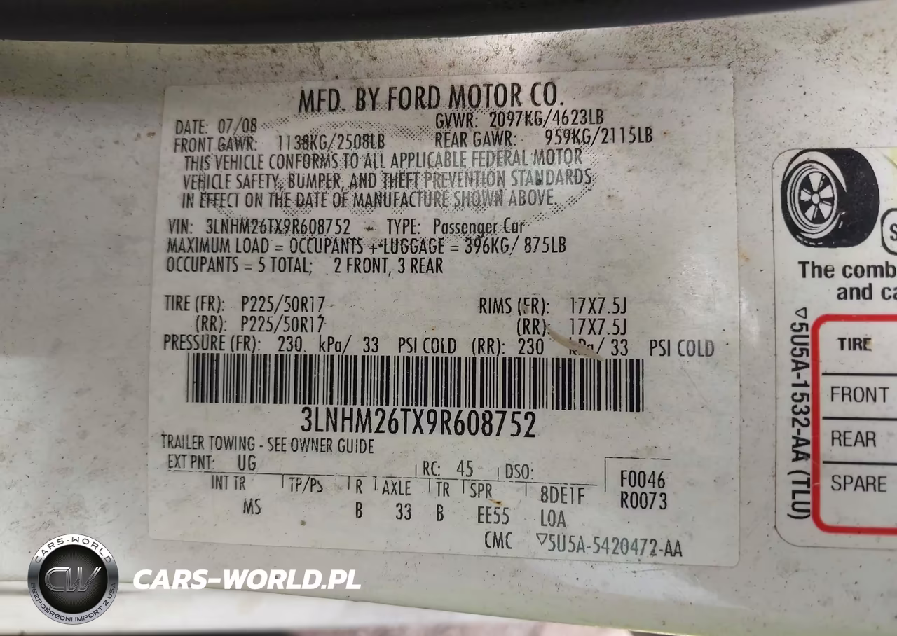 2009 Lincoln Mkz VIN:3LNHM26TX9R608752 - 9