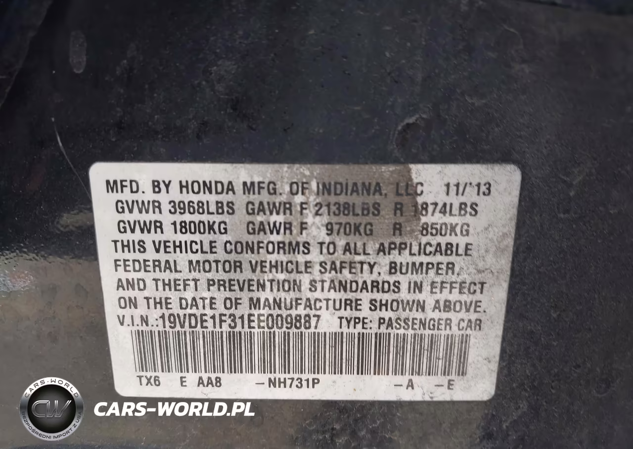 2014 Acura Ilx 2.0L VIN:19VDE1F31EE009887 - 9