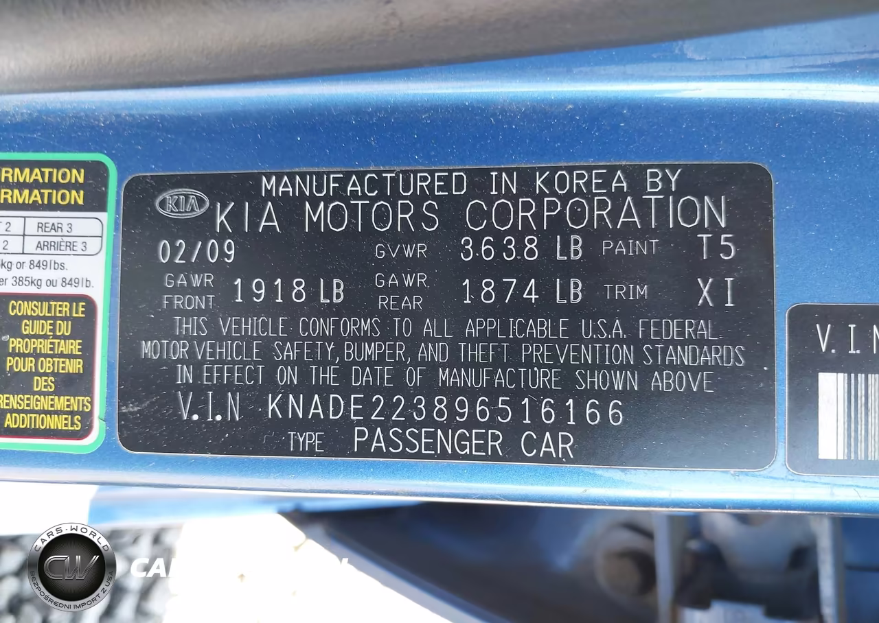 2009 Kia Rio Lx VIN:KNADE223896516166 - 9