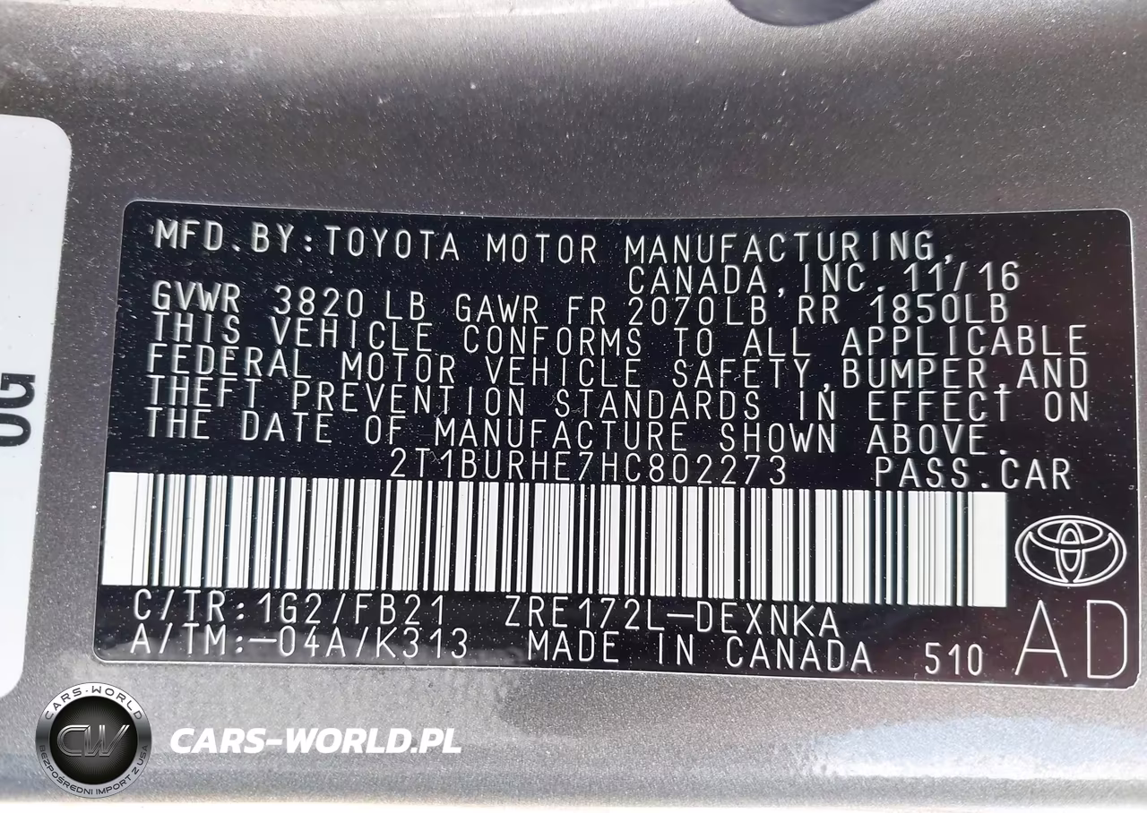 2017 Toyota Corolla Le VIN:2T1BURHE7HC802273 - 9