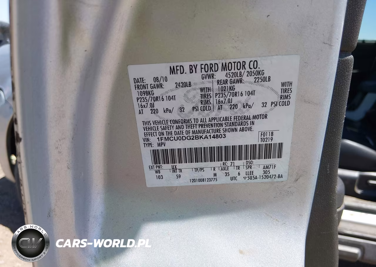 2011 Ford Escape Xlt VIN:1FMCU0DG2BKA14803 - 9