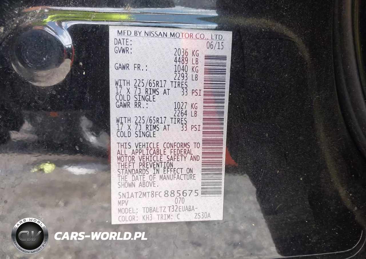 2015 Nissan Rogue Sv VIN:5N1AT2MT8FC885675 - 9