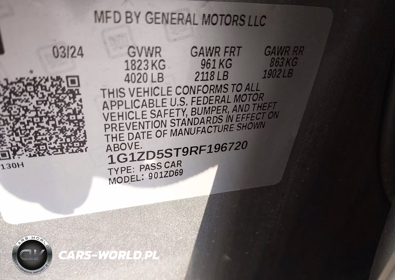 2024 Chevrolet Malibu Fwd 1Lt VIN:1G1ZD5ST9RF196720 - 9