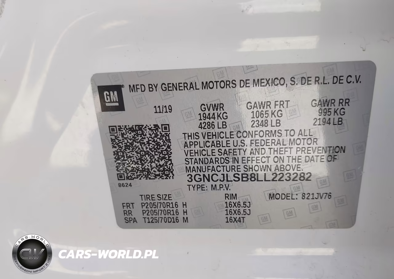 2020 Chevrolet Trax Fwd Lt VIN:3GNCJLSB8LL223282 - 9