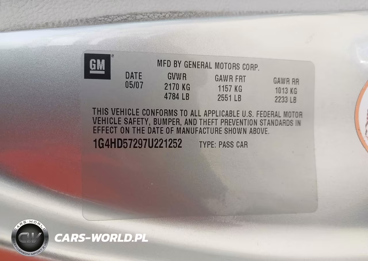 2007 Buick Lucerne Cxl VIN:1G4HD57297U221252 - 9