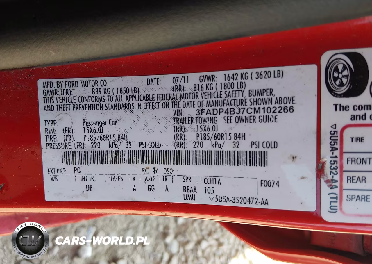 2012 Ford Fiesta Se VIN:3FADP4BJ7CM102266 - 9