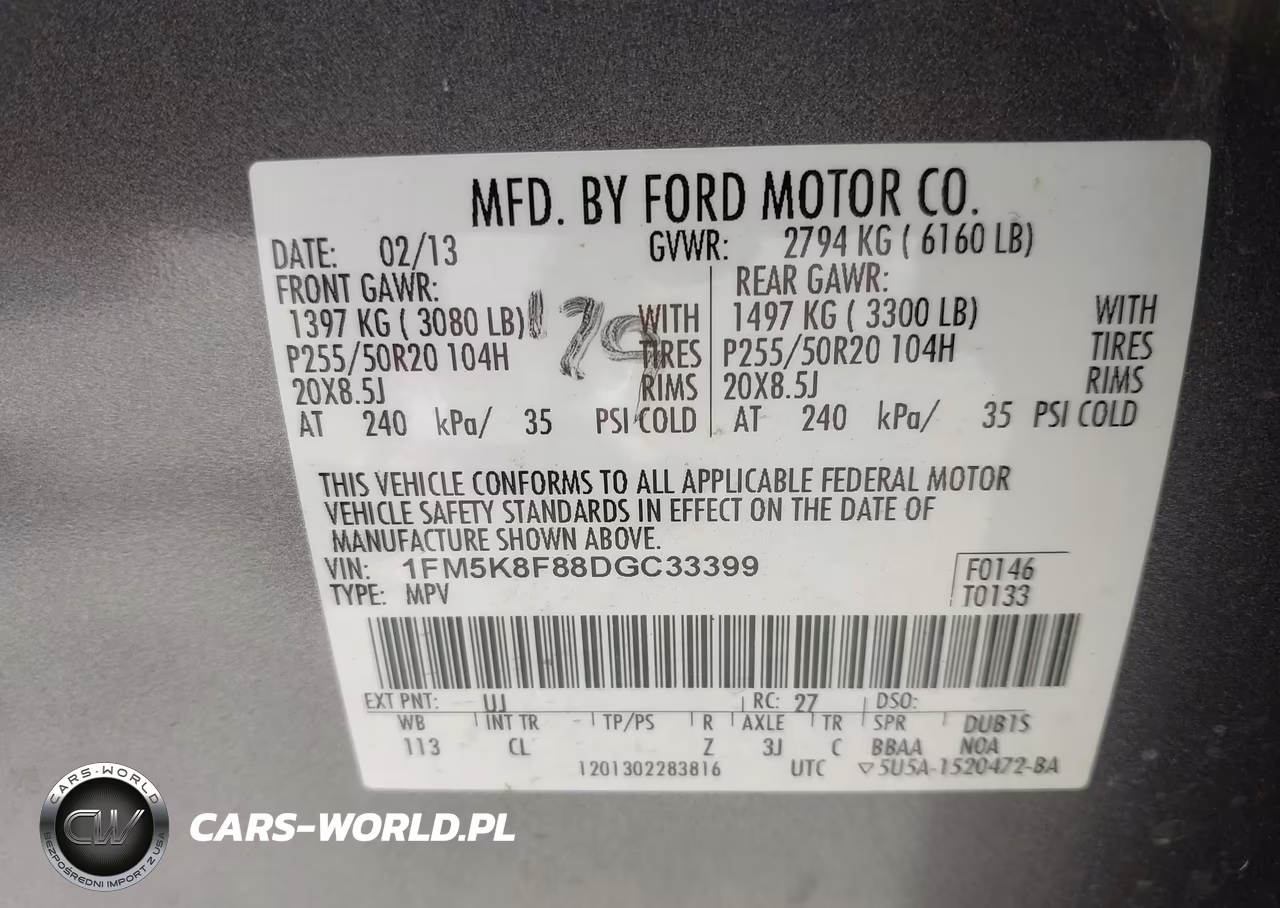 2013 Ford Explorer Limited VIN:1FM5K8F88DGC33399 - 9