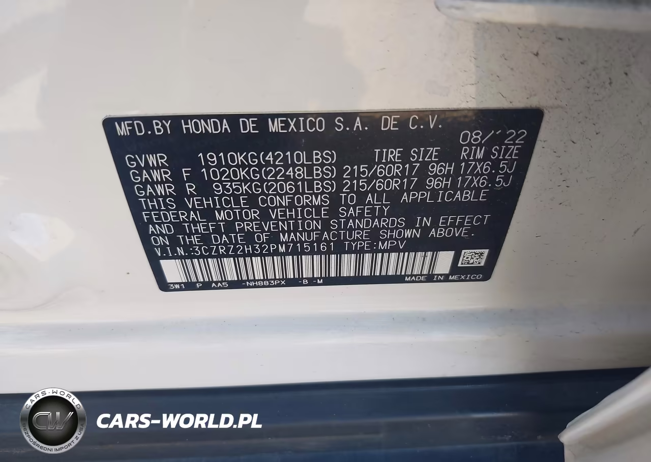 2023 Honda Hr-V Awd Lx VIN:3CZRZ2H32PM715161 - 9